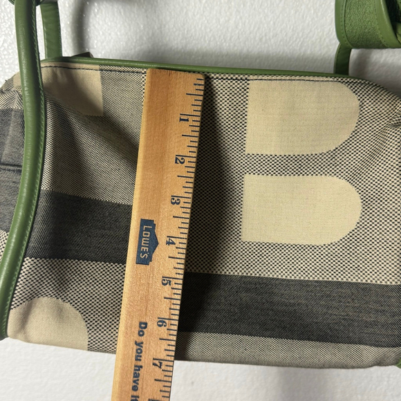 Bally Rare Canvas and Leather l Shoulder Bag Green and Beige with Logo print - Picture 10 of 12